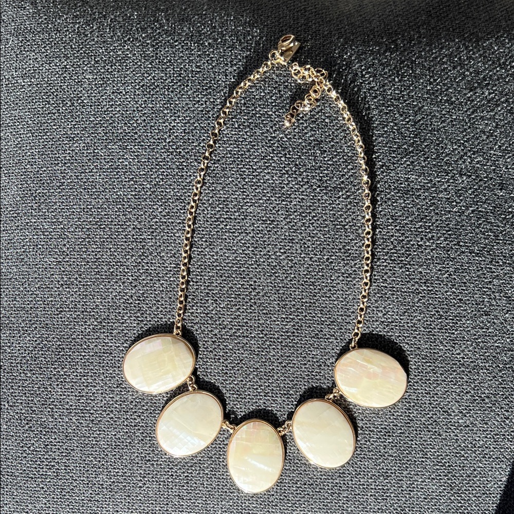 White House Black Market Gold and Mother of Pearl Necklace